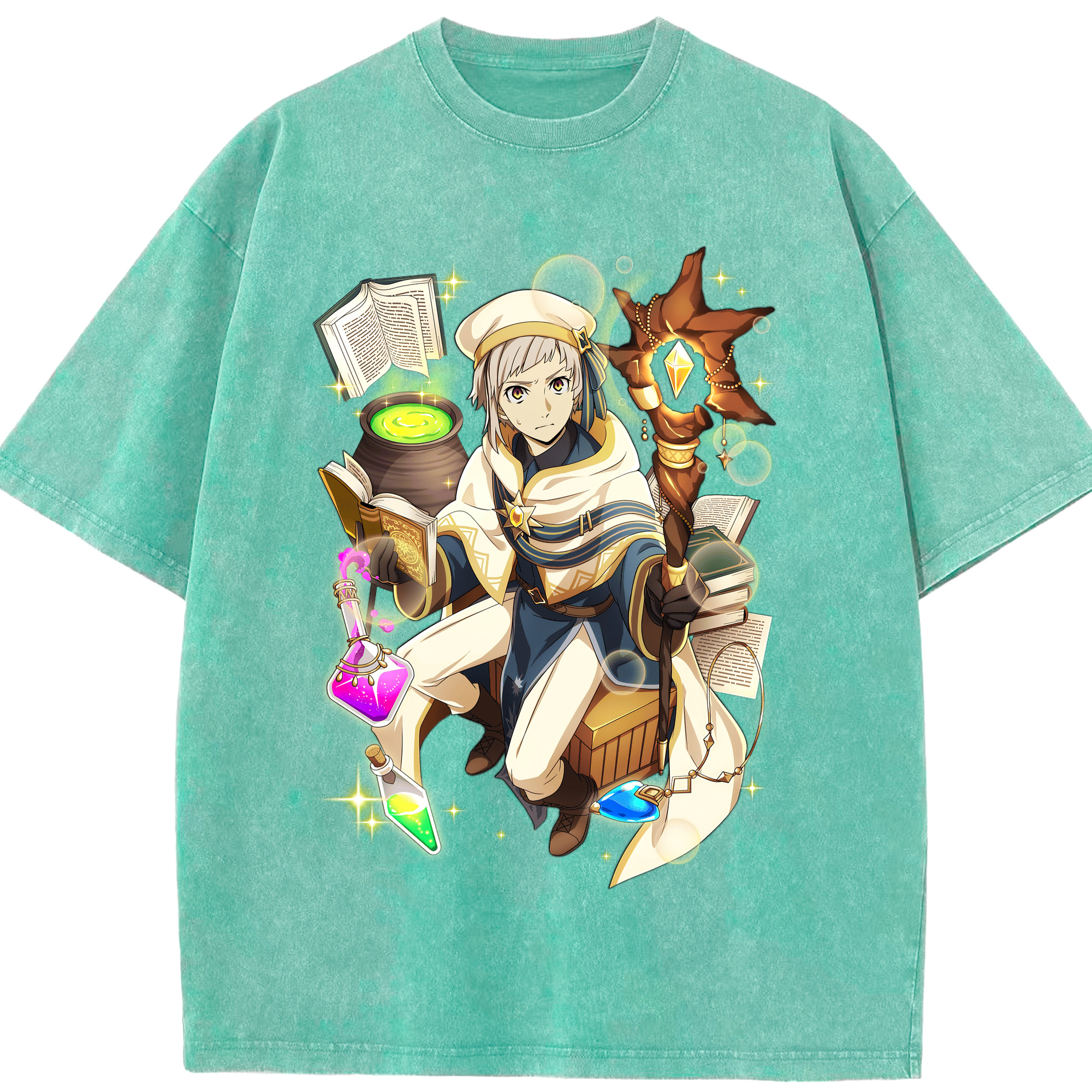 （画像用） 文豪ストレイドッグス Bungo Stray Dogs 綿100% ヴィンテージ風 半袖Tシャツ（フロントプリント）